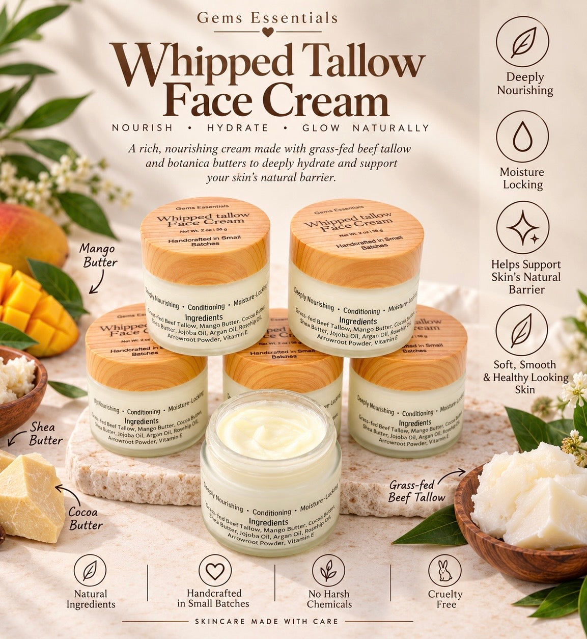 Whipped Tallow Face Cream